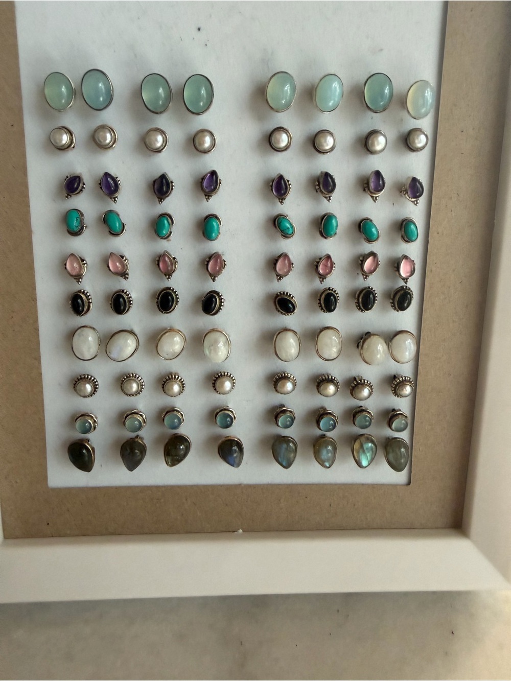 Sterling Silver Multi-Color Stud Earring Set - Pastel & Gem Tones